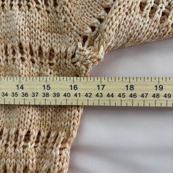 Bebe - Crochet Shawl Collar Duster w/Tie Front - Cream/Tan - Size S/M - Picture 5 of 7